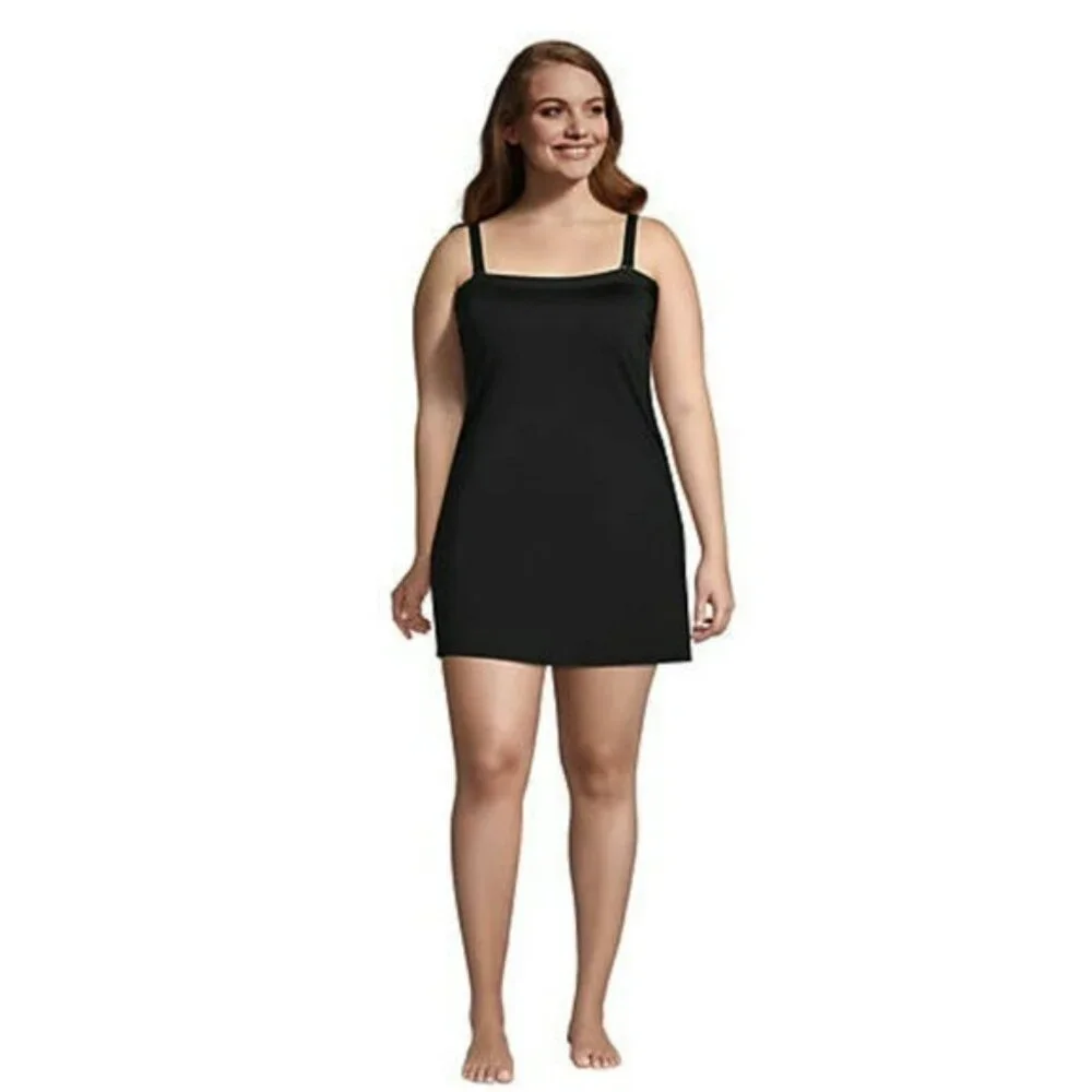 Land end bandeau swim dress Dresskini Swimsuit Top size 6